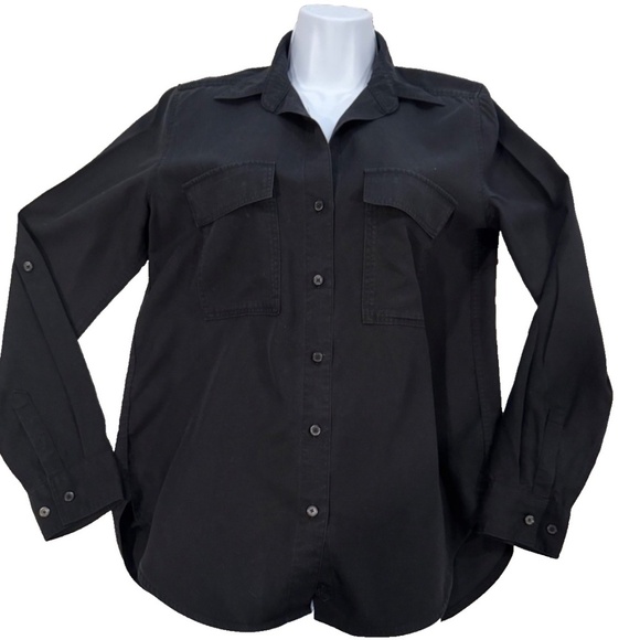 Babaton Tops - BABATON Aritzia Utility Tencel Lyocell Black Button Up Shirt;‎ Women's XS